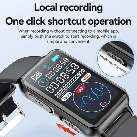 S18A Smart Recording Bracelet &ndash; AI Transcription Translation