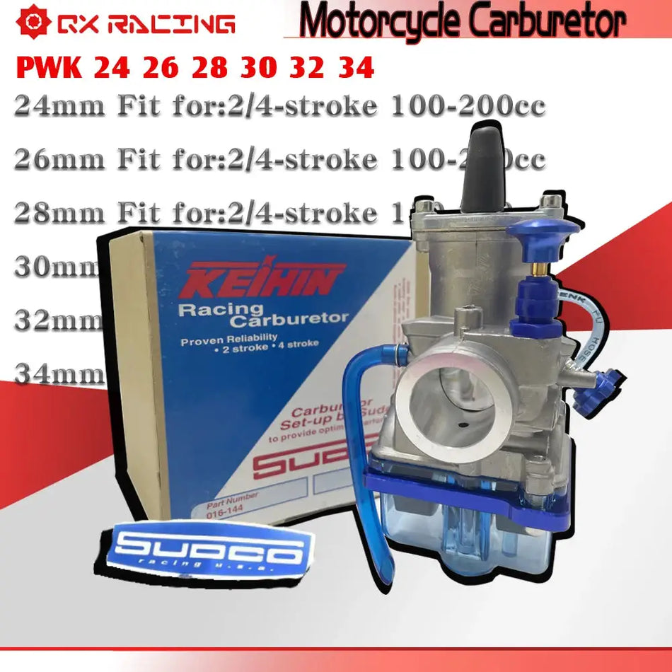 Motorcycle Carburetor PWK 24 26 28 30 32 34mm Carb With Power Jet Racing 125-300 For Keihin Motocross Universal Accessories by InterCyprus Trading Ltd
