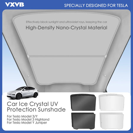 Tesla Model 3/Y Premium Ice Cloth Sunshade with Buckle for Glass Roof