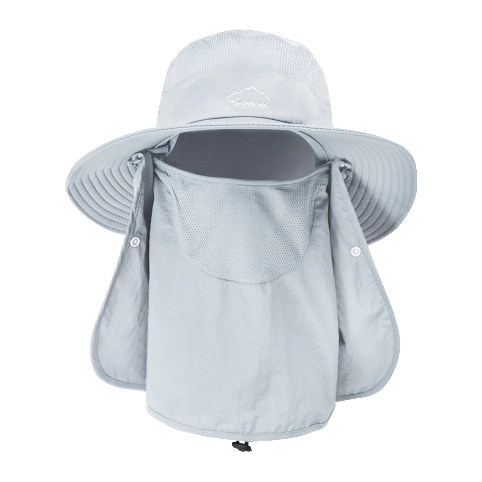 Sun Hat UV Protection Wide Brim Neck Flap &ndash; Sun Shield Light grey