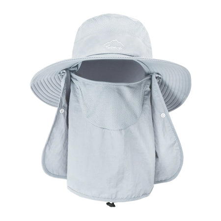 Sun Hat UV Protection Wide Brim Neck Flap &ndash; Sun Shield Light grey