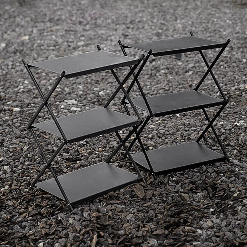 WESTTUNE Camping Three-Tier Rack &ndash; Portable Outdoor Storage Solution