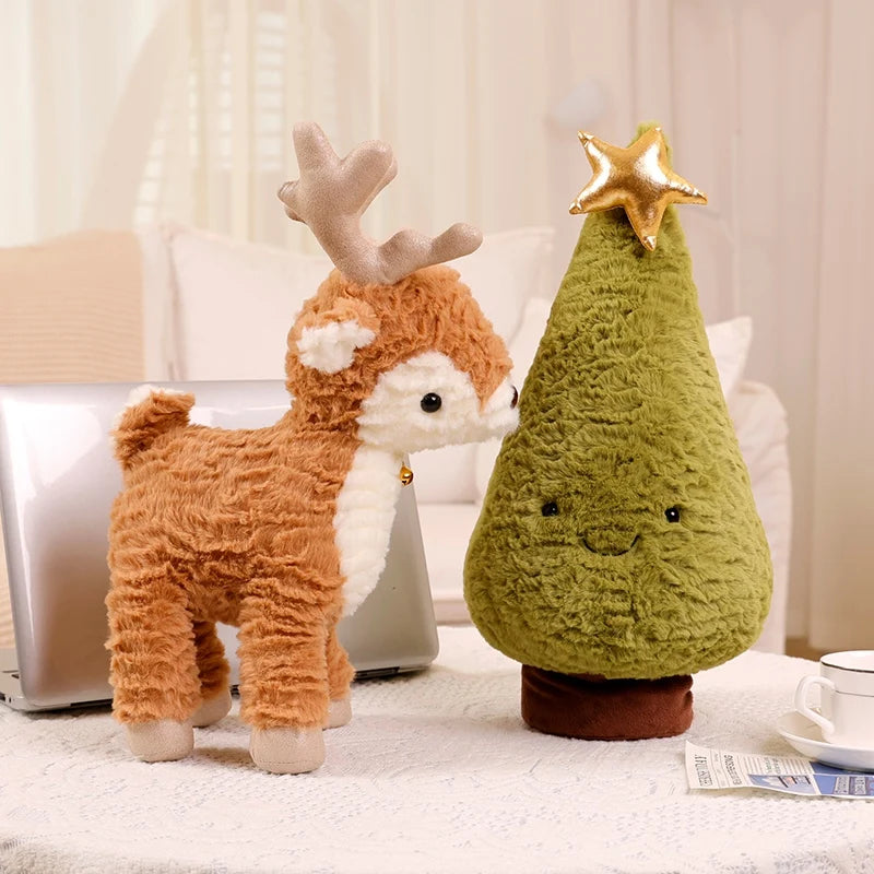 Kawaii Christmas Tree &amp; Elk Plush Dolls