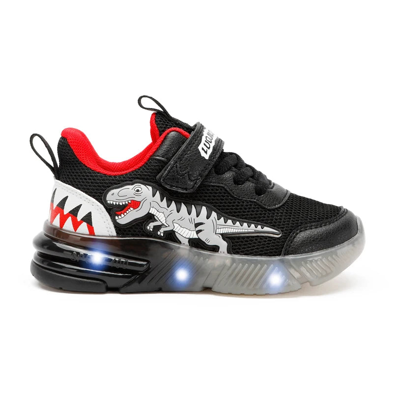 EXDINO LED T-REX Light-Up Sneakers for Kids black LED / EU 29 (US 12)