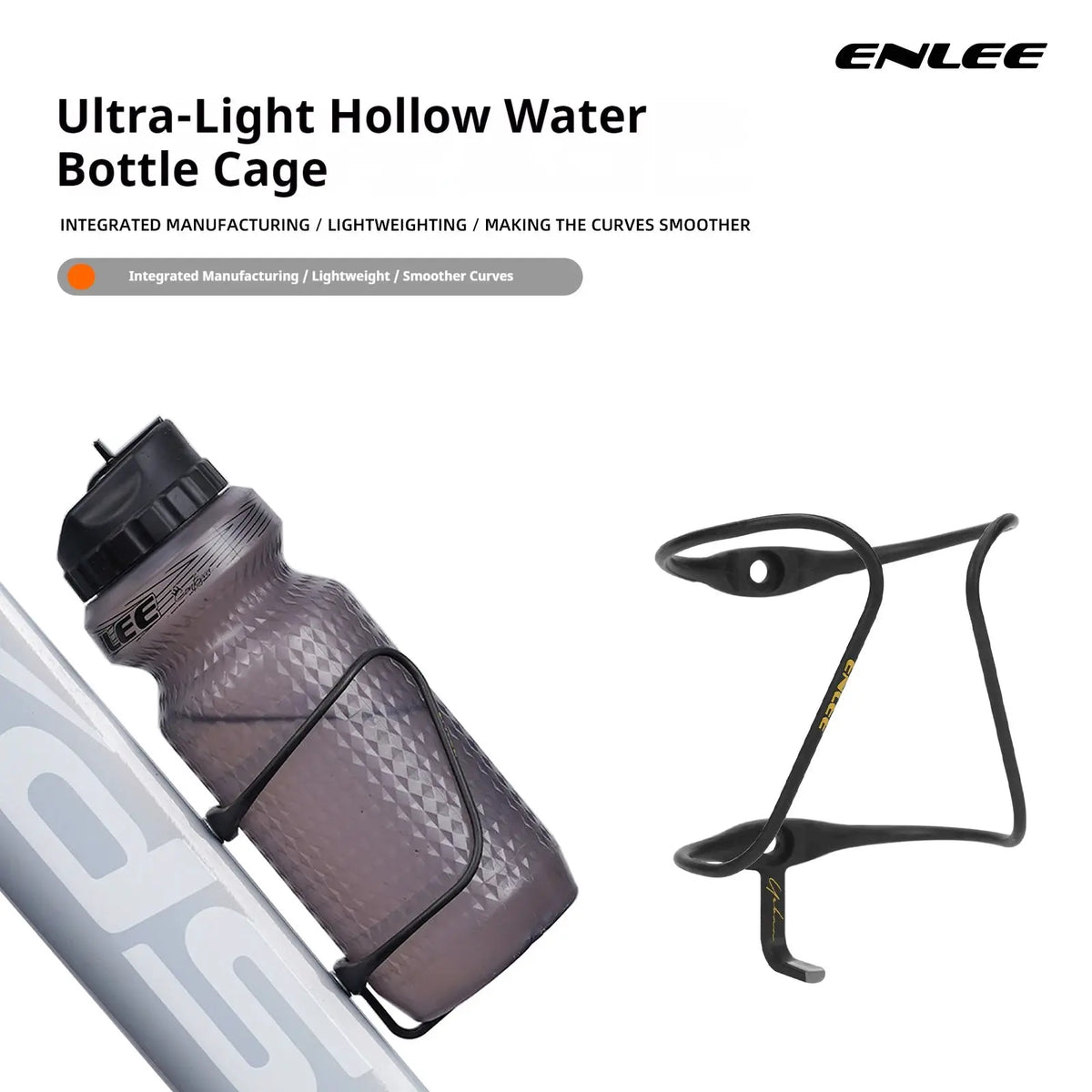 ENLEE 9.2g Super Light Carbon Fiber Bottle Cage Hollow Streamlined Design Aerodynamic Cycling Water Bottle Mount For Racing Road by InterCyprus Trading Ltd