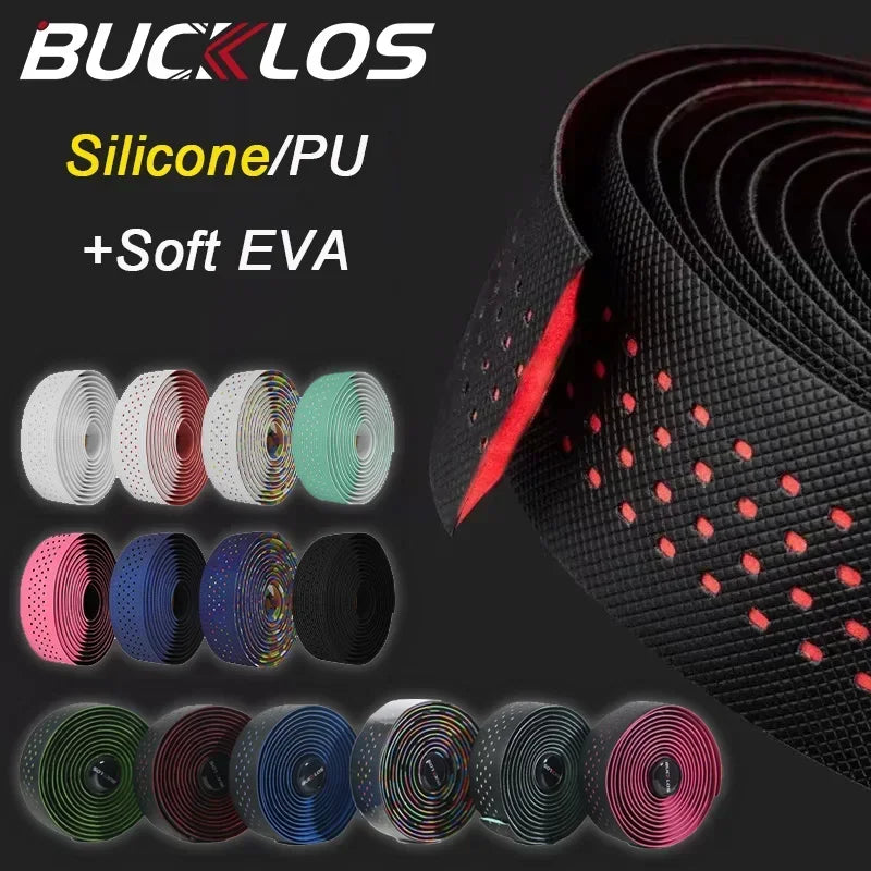 Bucklos 2.1m Shock-Absorbing Handlebar Tape for Road Cycling, Soft Anti-Slip