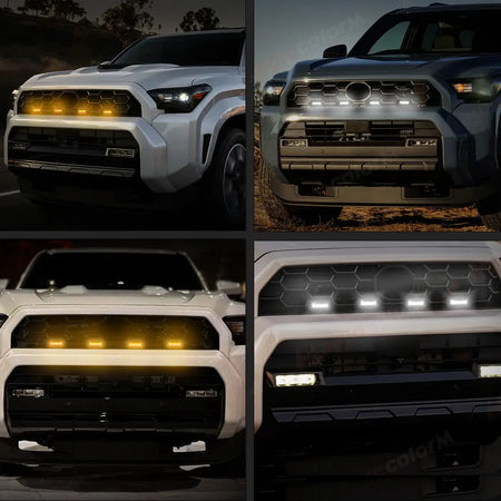 For Toyota 4Runner 4 Runner TRD Pro 2025 Car Grille Lights Front Grill LED DRL White Amber Warning Daylights Car Accessories 4PC by InterCyprus Trading Ltd