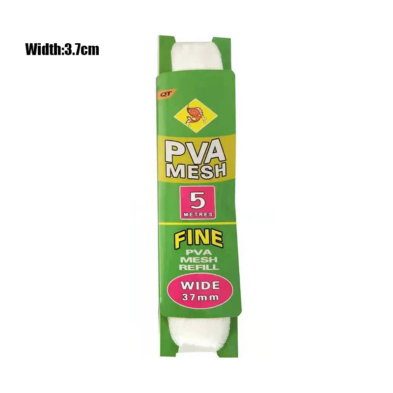 PVA Mesh Water Soluble Fishing Net - Eco-Friendly Refill Bags for Trap &amp; Lure 3.7cm 5m-Paper card