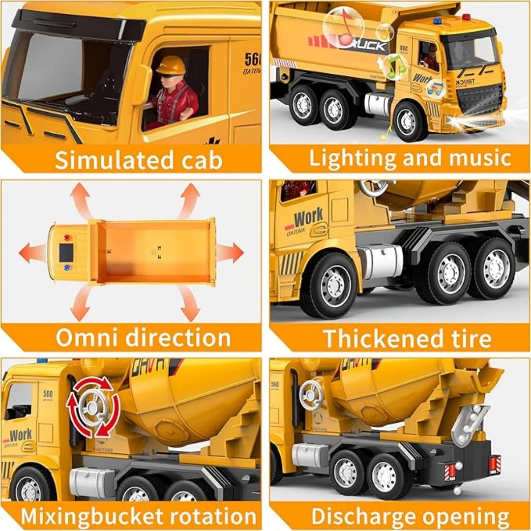 6CH 2.4G RC Dump Truck Cement Mixer Toy &ndash; Realistic Mixer