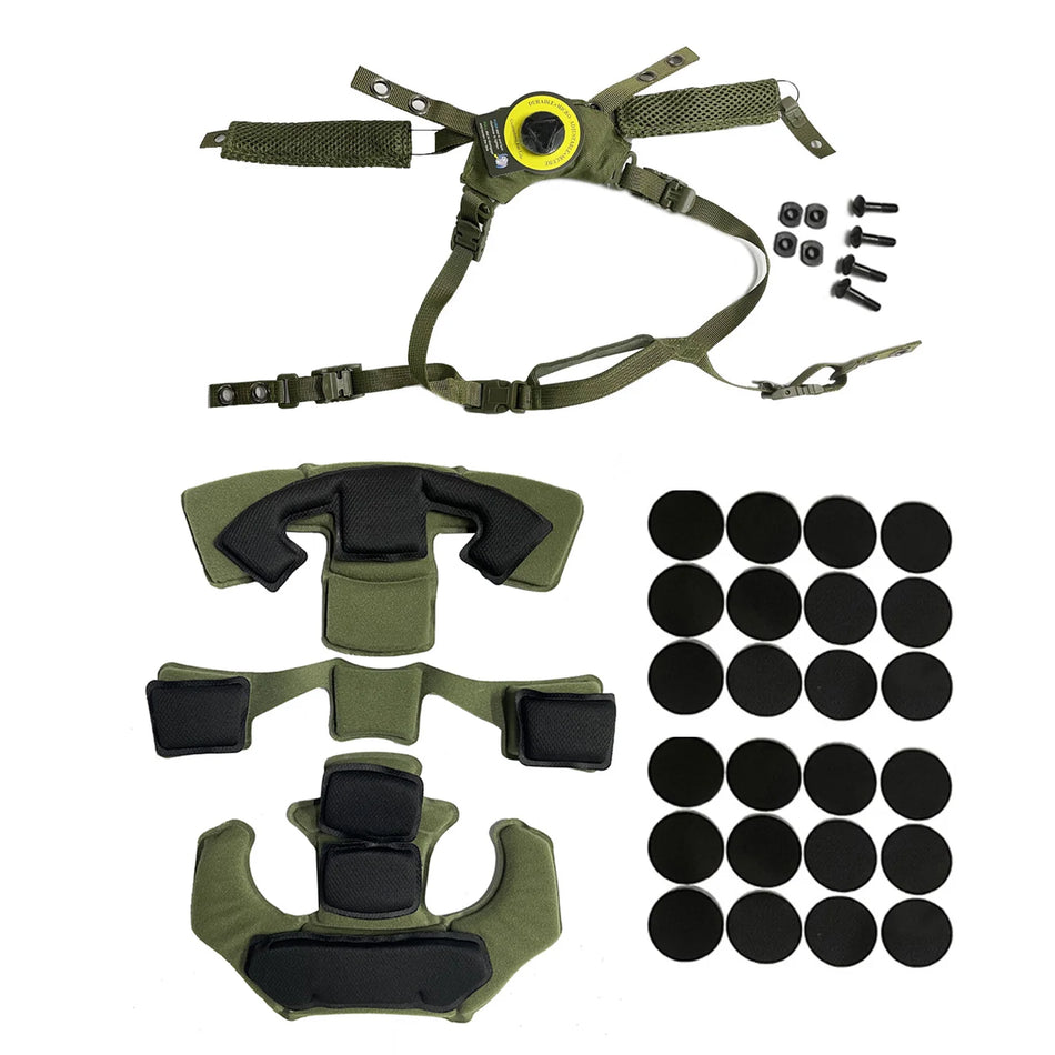 Kit di Imbottitura per Interno Casco Tattico con Cinturino per Mento in Schiuma EVA Memory