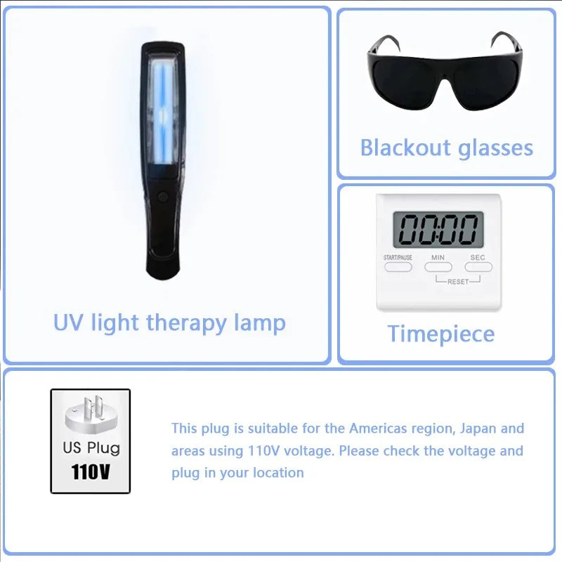 UVB Vitiligo Therapy Light UV311nm Lamp &ndash; Clinical UV Lamp 110V US PLUG