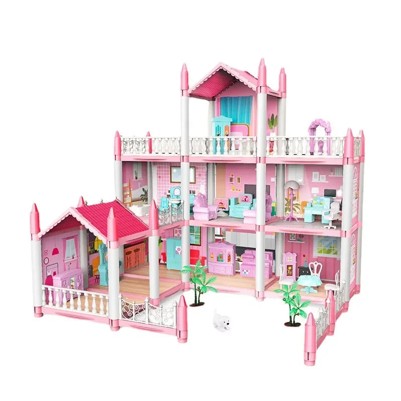 Large Doll House Villa Set - 3D DIY Princess Castle Toy