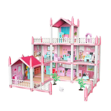 Large Doll House Villa Set - 3D DIY Princess Castle Toy
