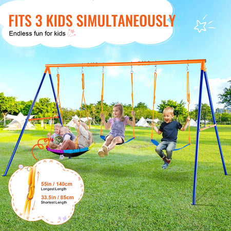 SucceBuy Swing Set &ndash; 600 Lbs Capacity For Kids Outdoor Fun