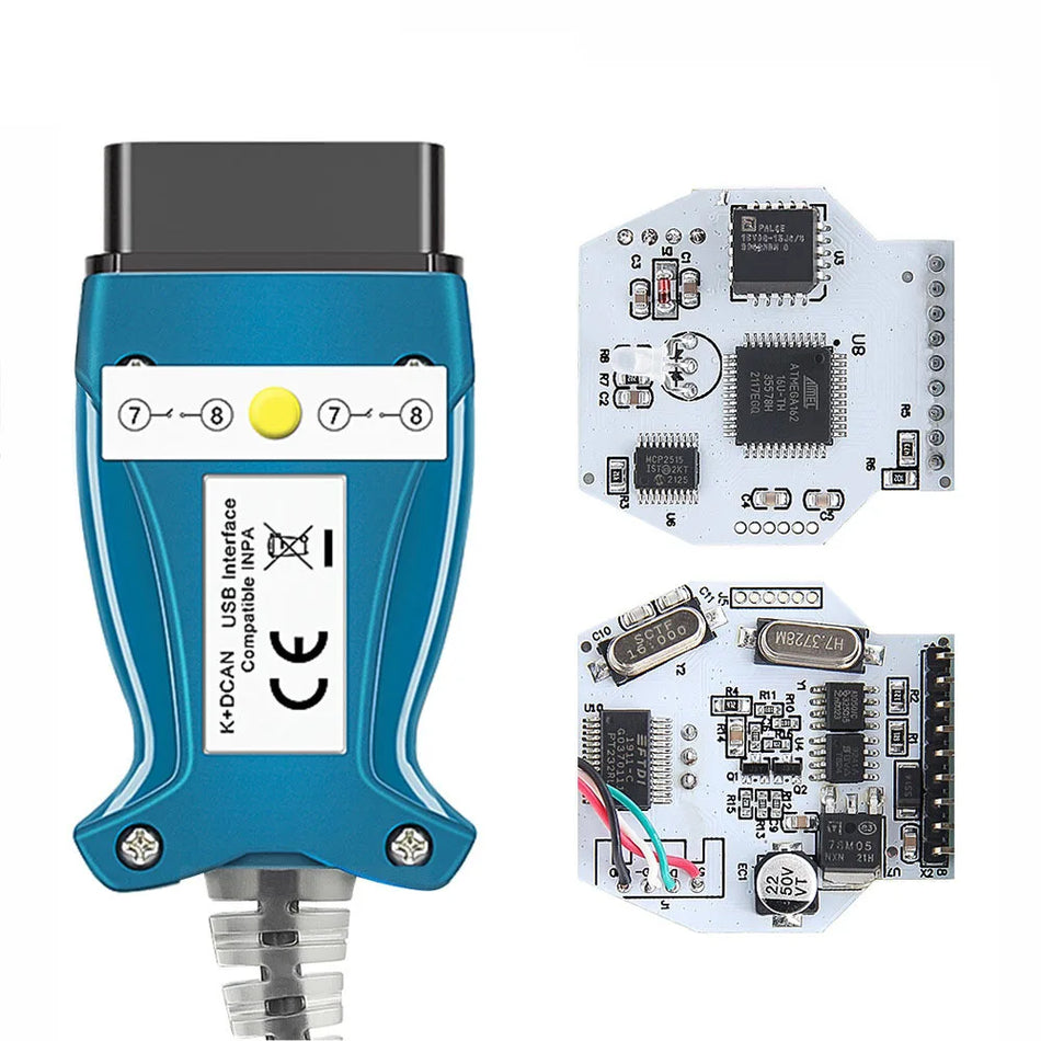 OBD2 skaitytuvo USB sąsajos kabelis BMW E serijai K CAN, suderinamas su INPA Ediabas, klaidų kodų skaitymui ir išvalymui