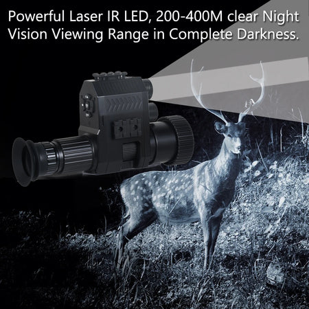 Megaorei Digital Night Vision Scope Monocular 200-400M Travel Infrared Camera Support Photo Video Recording Multiple Language