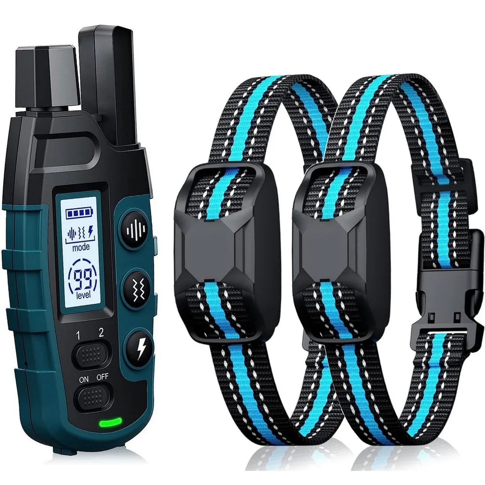 Remote Dog Training Collar IP67 Waterproof, 1000M Range, Dual Channel, Rechargeable