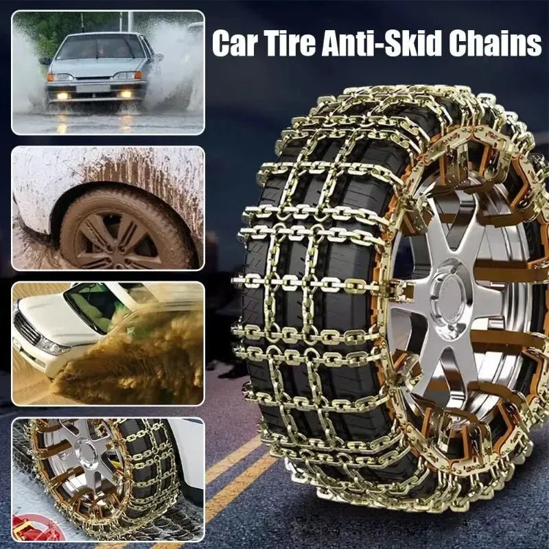 Car Anti-Skid Chain &ndash; Heavy Duty Metal for Snow and Ice