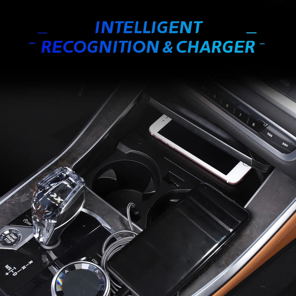 Plateau de charge sans fil avec 15W Qi rapide pour BMW X5 2019-2023