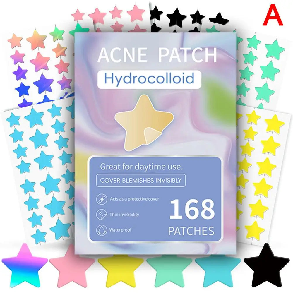 Colorful Star Pimple Patch - Invisible Acne Removal &amp; Skin Care Stickers A / CN