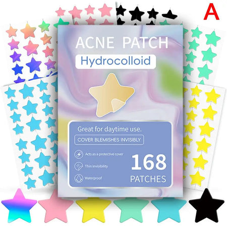 Colorful Star Pimple Patch - Invisible Acne Removal &amp; Skin Care Stickers A / CN