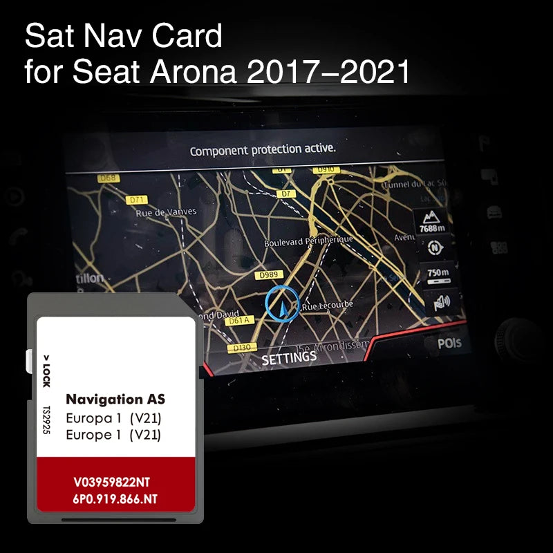 AS V21 SAT Nav GPS Card for SEAT Arona &ndash; Europe Map Pack CHINA / Arona Navi System