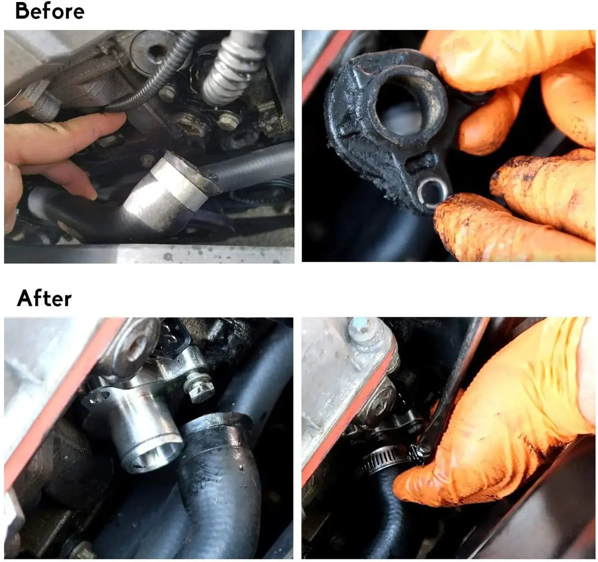 Aluminum Water Hose Fitting Replacement For BMW N54 335i 335 11537541992 11537544638 N54 N53 N52 Engines TF-1019 by InterCyprus Trading Ltd