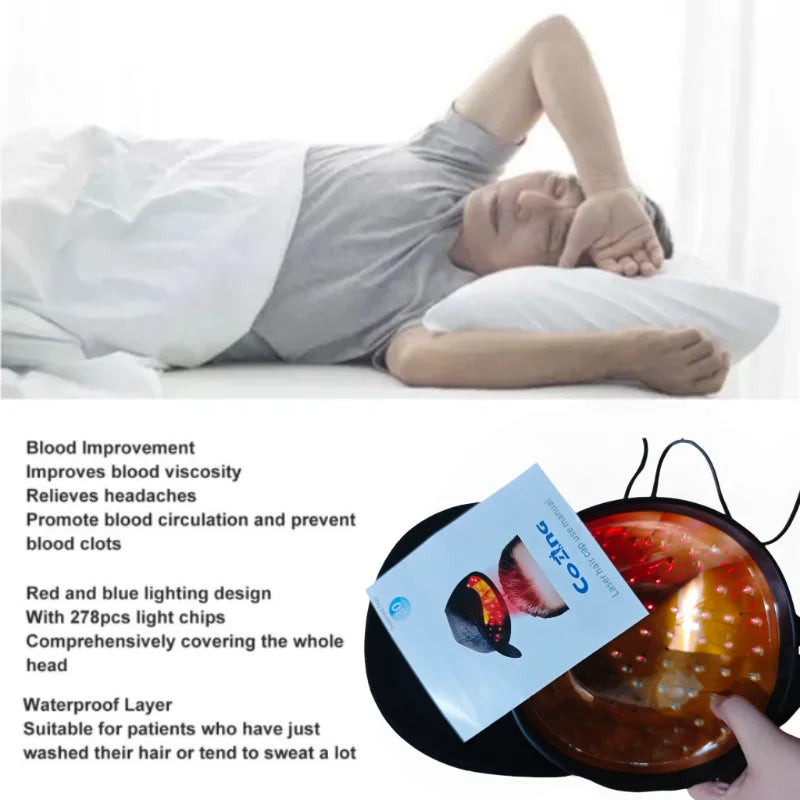 Čepice na růst vlasů s červenou světelnou terapií pro silnější kořeny