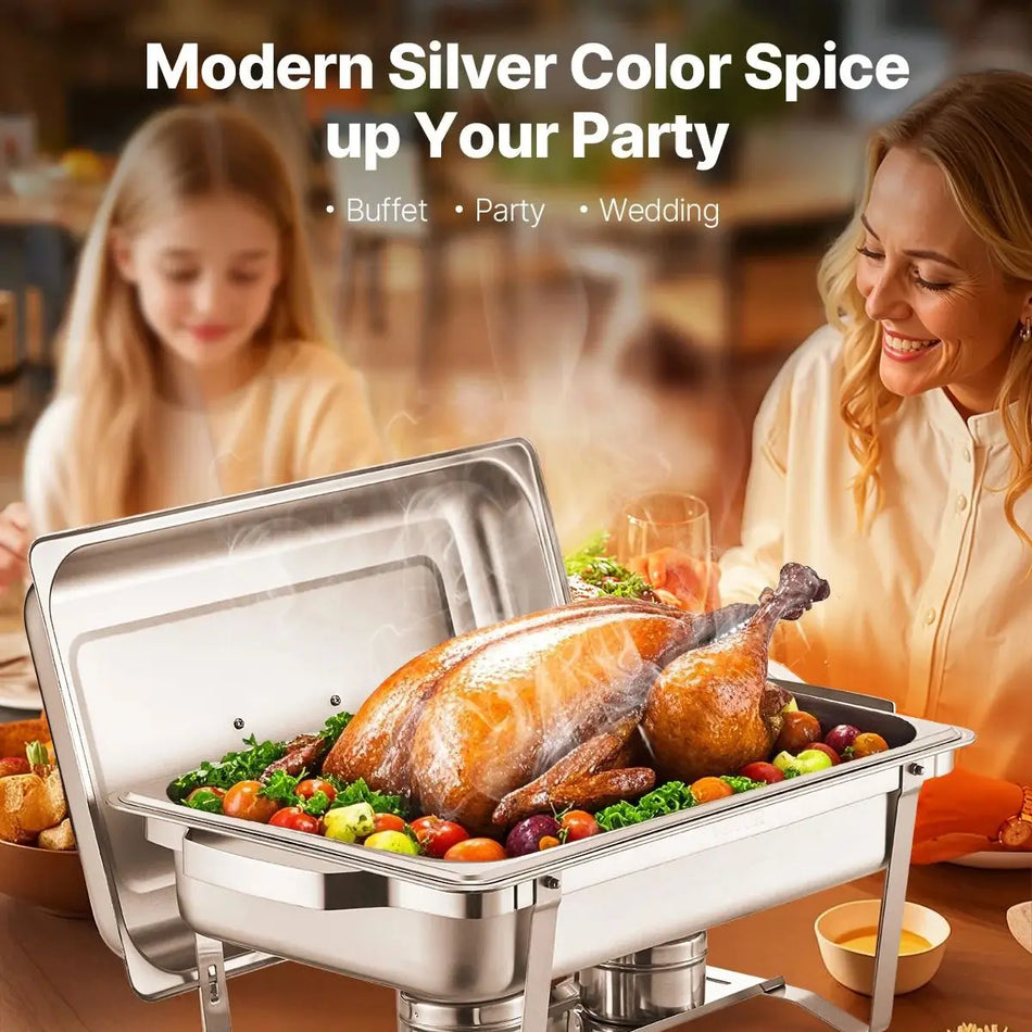 8 Qt Rektangulär Hållare Set 2 4 6 Paket Buffé Värmare