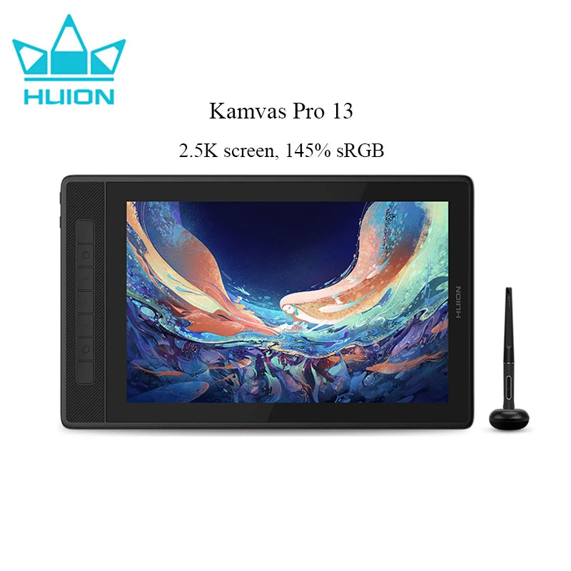 Huion Kamvas Pro 13 2.5K Ταμπλέτα Οθόνης με Στυλό και Ρυθμιζόμενη Βάση Αντιθαμβωτική