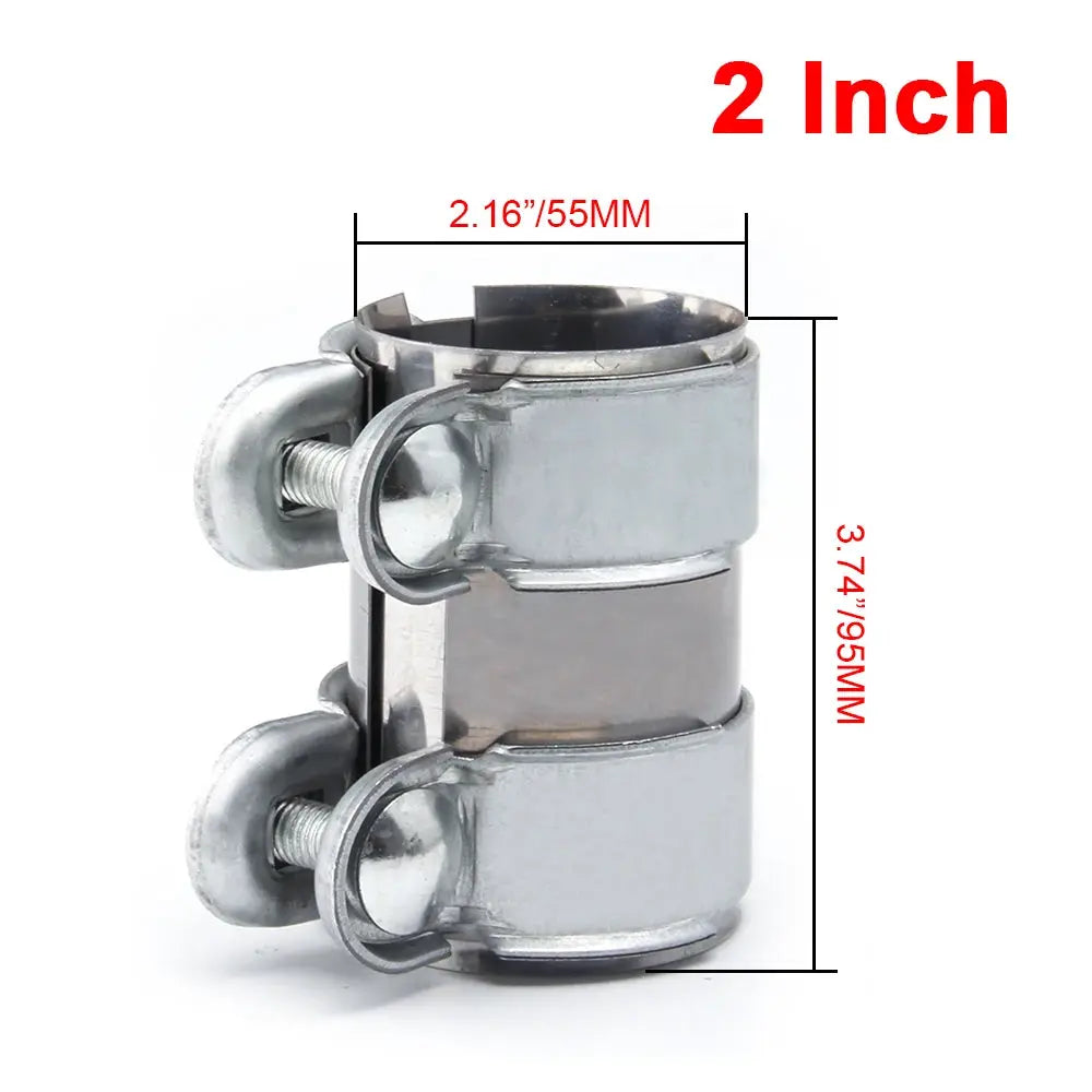 2inch/2.5inch Exhaust Clamp, Lap Joint+Bolts Band Flanges Clamp for Secure Sealing, for Mufflers Downpipes Catback Systems by InterCyprus Trading Ltd