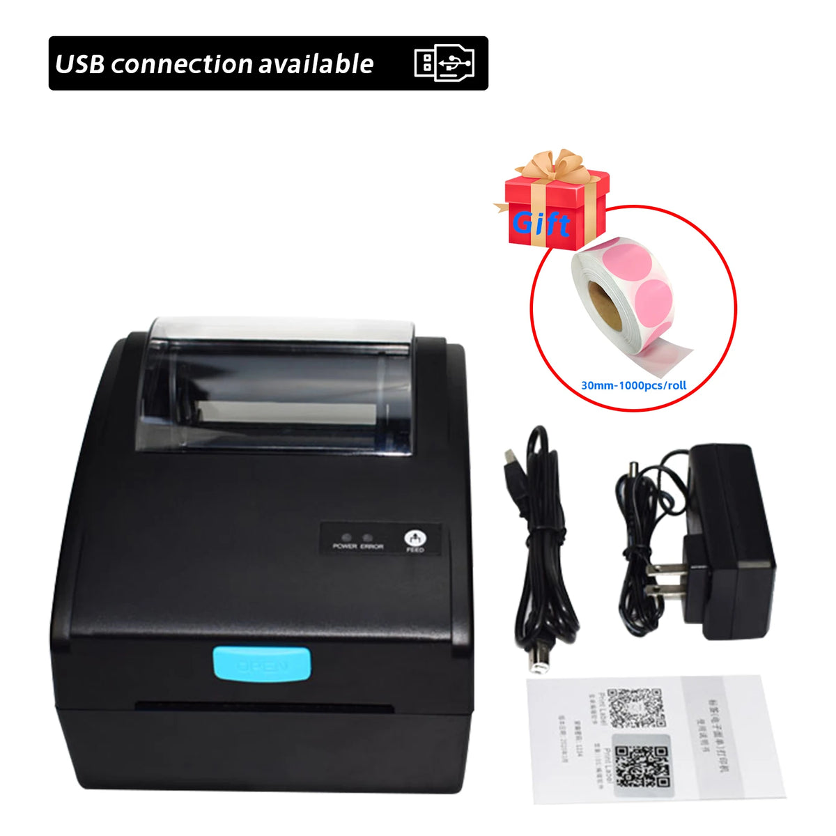 HZTZ 80mm Thermal Label Printer &ndash; USB Bluetooth Printing H-Z851 USB Port / EU Plug