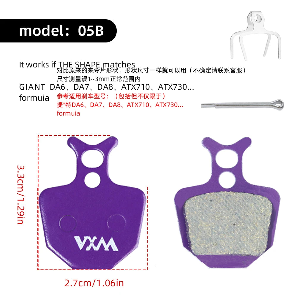 VXM Purple Polymetallic Disc Pad For Shimano B01S &ndash; Durable Purple 05B