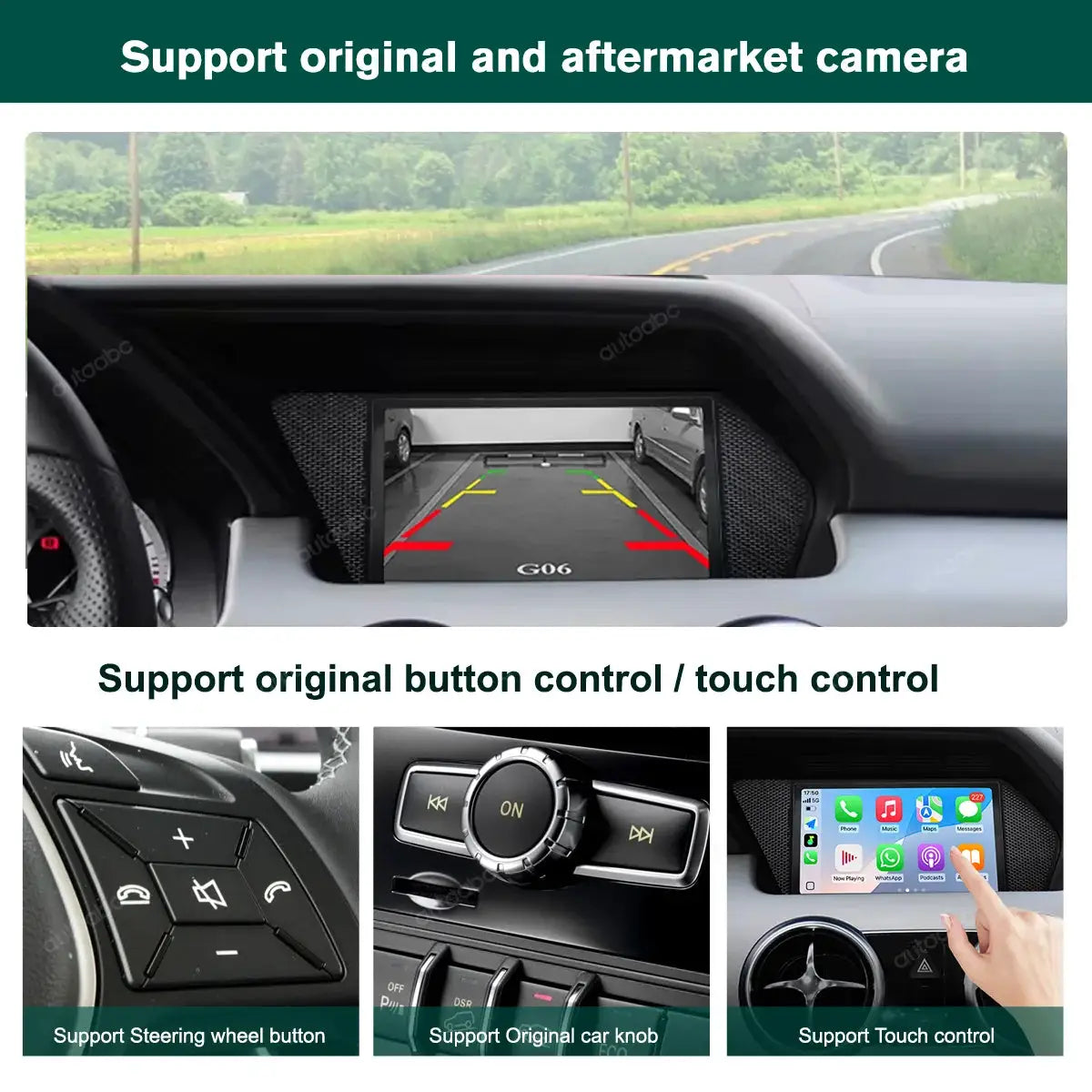 7" Multime Touch Screen Wireless CarPlay Android Auto Car Radio For Mercedes Benz GLK X204 NTG4.0/4.5 2008-2013 with BT Airplay by InterCyprus Trading Ltd