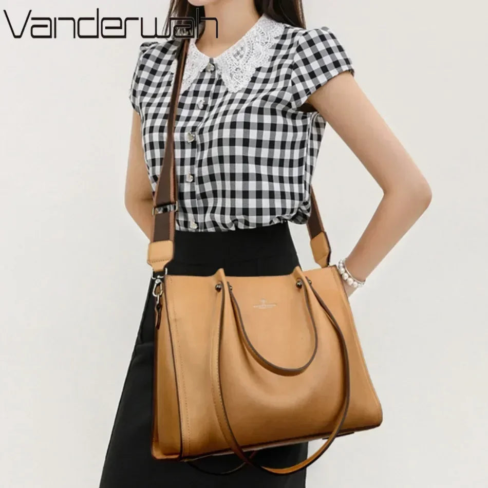 Geantă de mână de lux din piele moale autentică pentru femei cu curea crossbody, geantă de umăr de designer