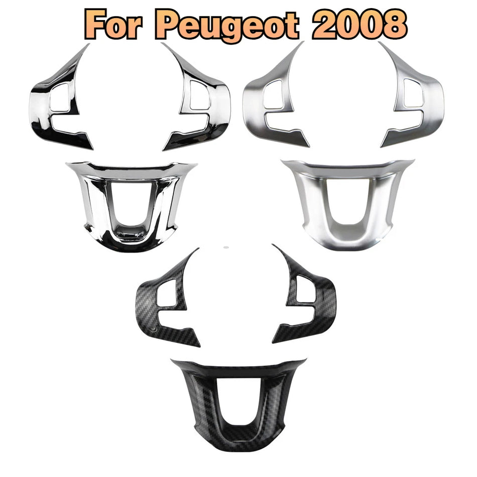 Κάλυμμα Διακόσμησης Τιμονιού Peugeot για 2008 208, ABS, Φινίρισμα από Ανθρακονήματα