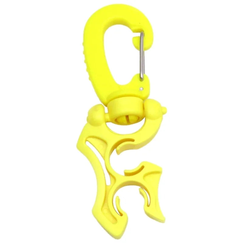 Scubas Diving Double Hose Holder Clip - Secure Your Dive Gear with Ease Yellow 10x10mm