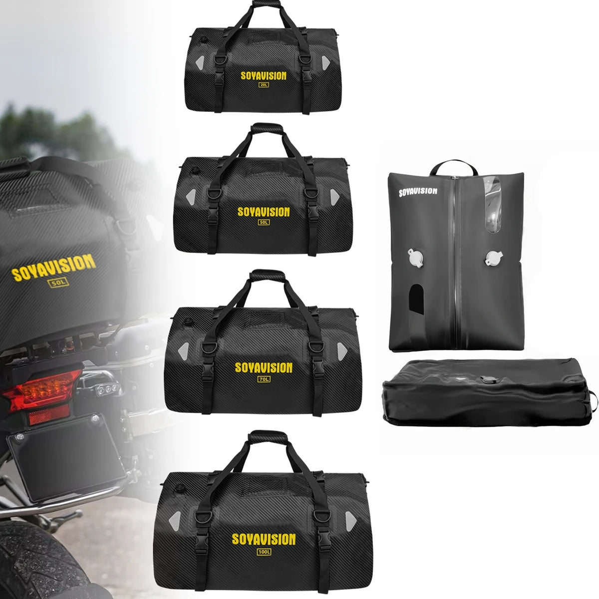 SOYAVISION Y-MC0052 &ndash; Waterproof Motorcycle Tail Bag