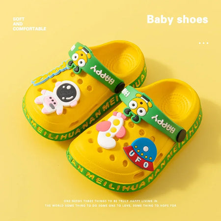 Kids' Soft Sole Mules &amp; Clogs - Breathable Summer Slippers for Boys and Girls UFOYellow / 29inner17.5cm