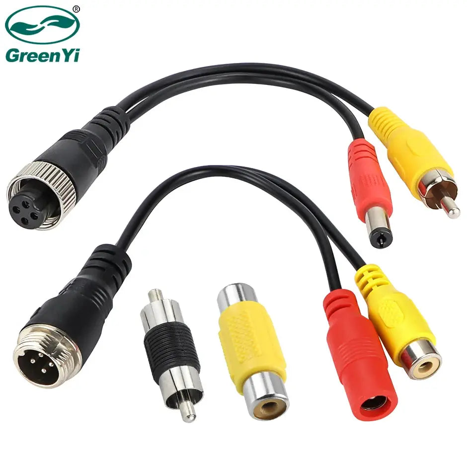 4 Pin Aviation To Rca Av Dc Male Female Video Power Adapter Cable by InterCyprus Trading Ltd
