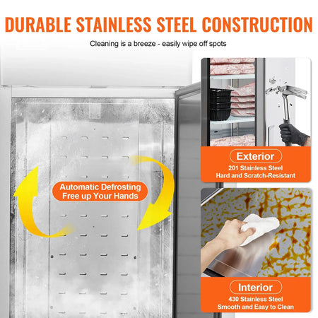 VEVOR Commercial Freezer Reach In Single Door Auto Defrost