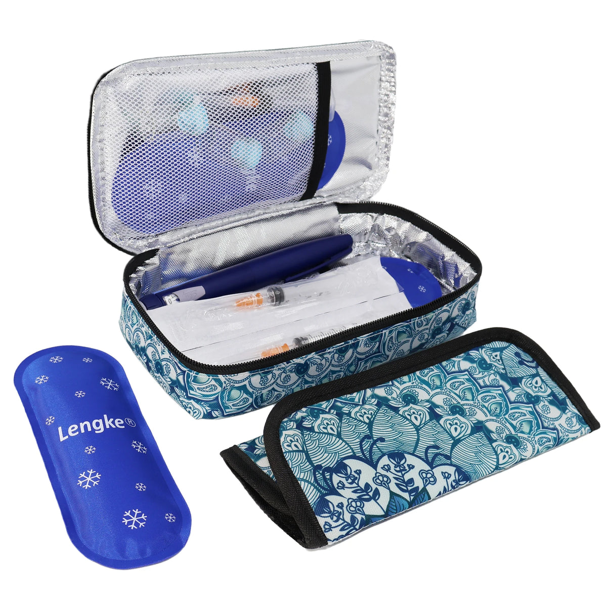 Large Portable Insulin Cooler Travel Bag &ndash; Boho Print