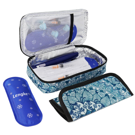 Large Portable Insulin Cooler Travel Bag &ndash; Boho Print