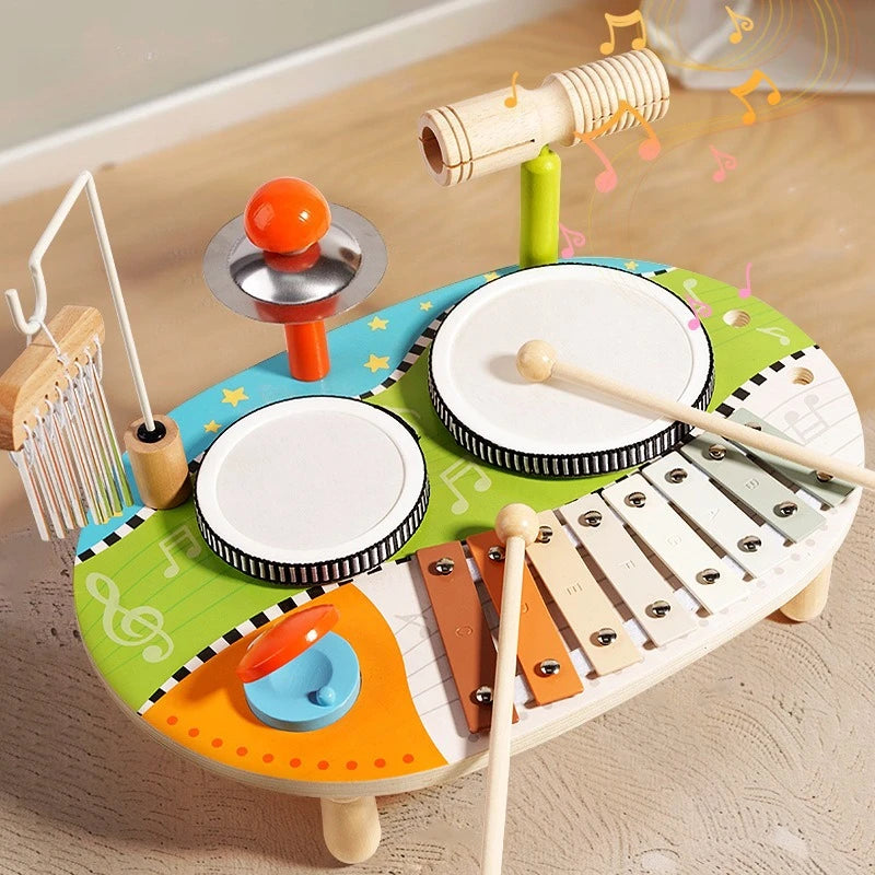Wooden Xylophone Drum Aeolian Bells Set &ndash; Educational Toy F