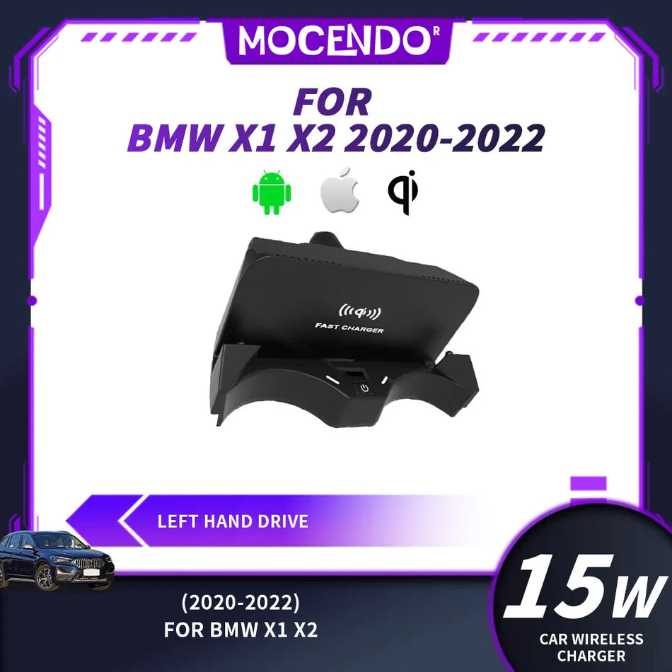 Chargeur de voiture sans fil rapide Qi pour modèles BMW X1 X2