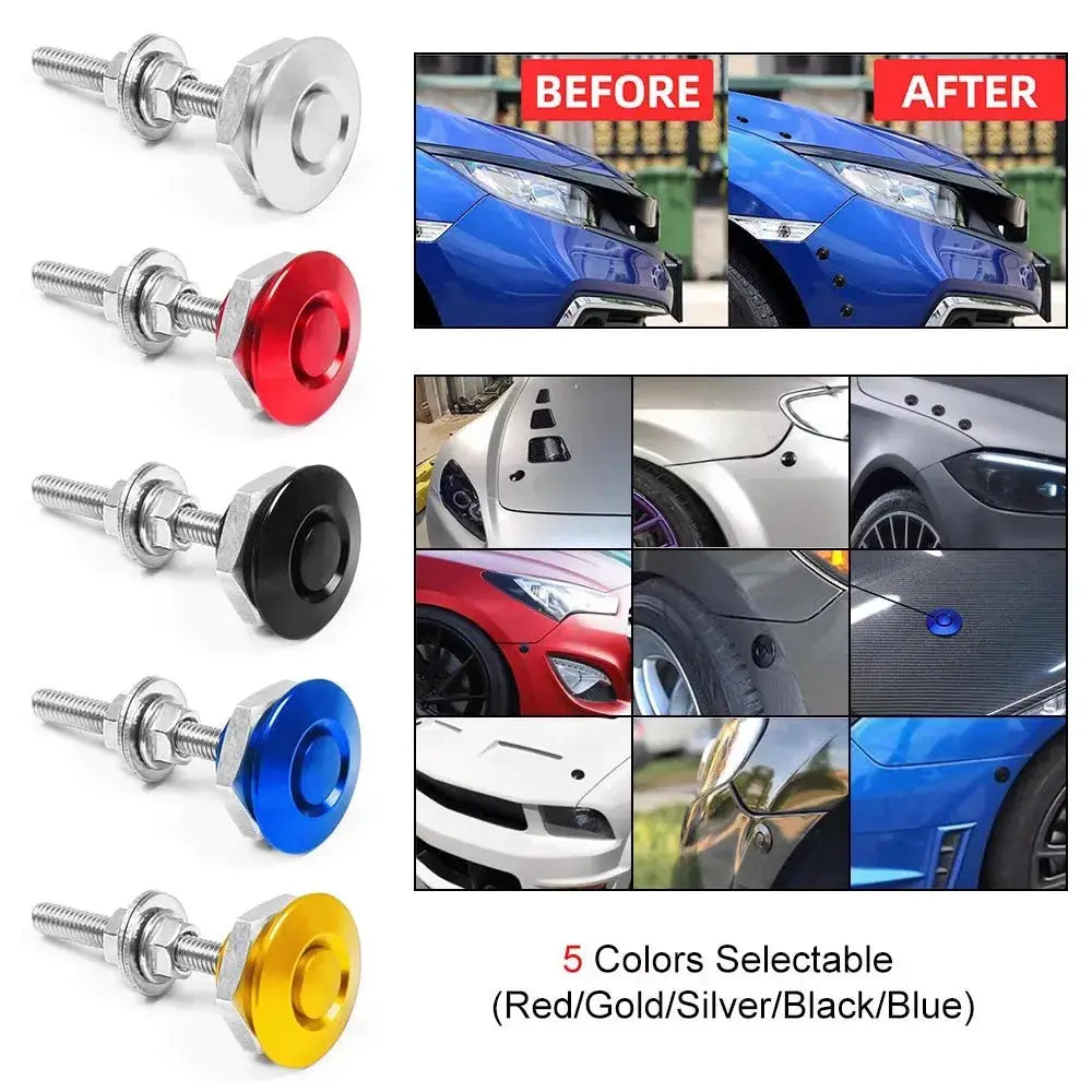 4Pcs 25/30/32mm Car Push Button Bonnet Hood Pin Quick Release Latch Lock Clip Kit Aluminum Engine Exterior Parts Universal by InterCyprus Trading Ltd