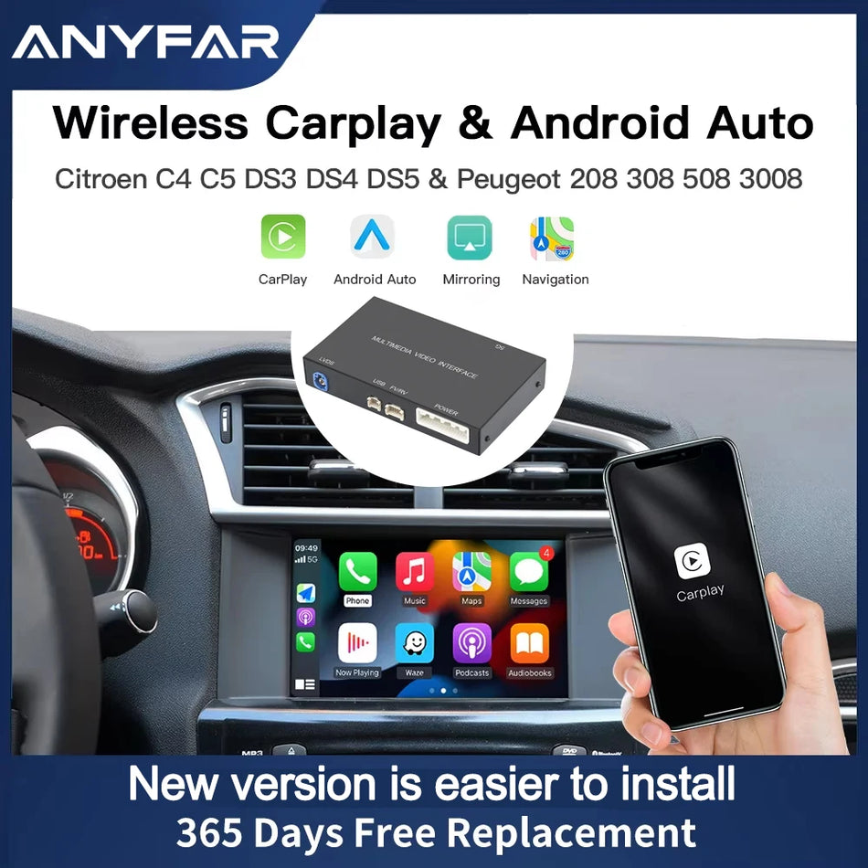 Peugeot Citroen CarPlay Android Auto Wireless Decoder Box for SMEG MRN