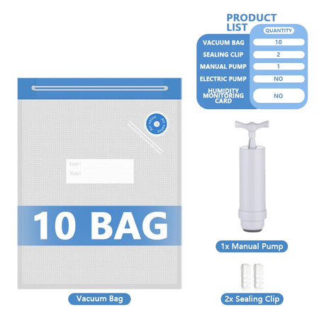 Filament Vacuum Storage Bags with Hand/Electric Pump - Keep Filaments Dry 10 Bags-Manual Pump / 30x34cm-11.8x13.4in