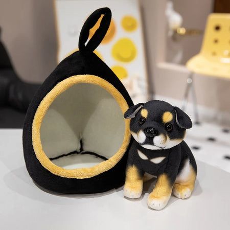 18cm Soft Plush Animal Dolls - Tiger, Leopard, Giraffe, Lion black dog yxj / about 18cm