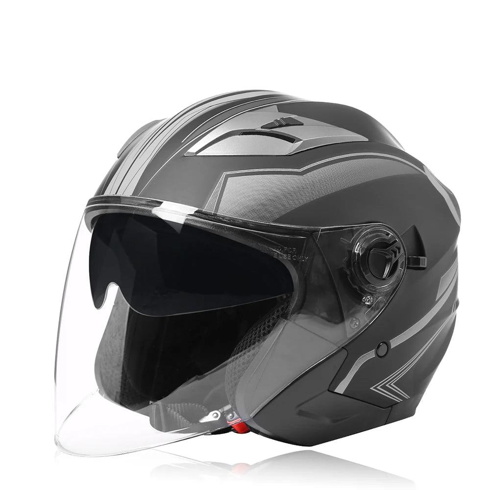 BLD DOT Approved Open Face Motorcycle Helmet - Unisex Stylish Safety Gear 4 / CHINA / XL